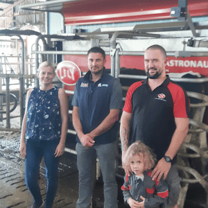 Perrin family and their use of Valiant robot milking udder care